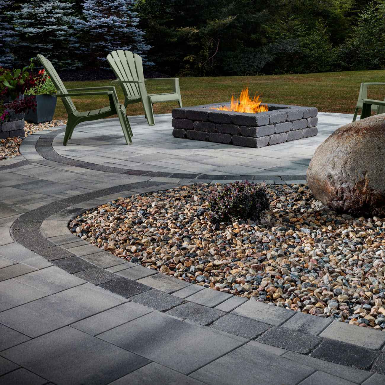 boundary boss patio interlock fireplace