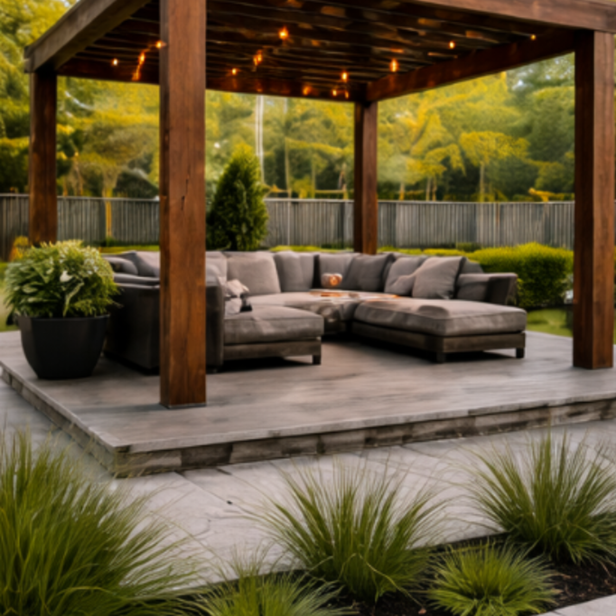 Timber Summit<br><br> Statement pergola structure designed to anchor your backyard and create a true outdoor living destination.  Features larger structural beams, stronger visual presence, and refined proportions to deliver a premium, high-end look. The architectural pergola creates a defined outdoor room feel and is ideal for integrating lighting, privacy features, and future upgrades.<br><br>Best for: Homeowners who want a showpiece pergola and a premium backyard transformation.